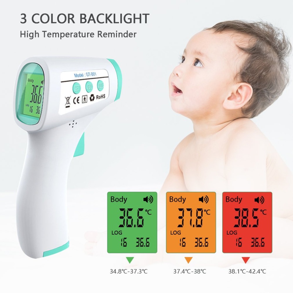 Pistolet thermomètre numérique sans contact pour température humaine Bébé Enfant Adulte