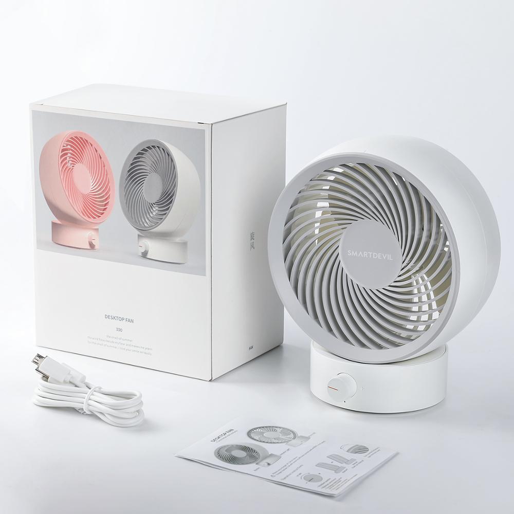 Ventilateurs de bureau USB petit silencieux - Mini ventilateur de bureau  mignon, petit ventilateur de table personnel portable rotatif Blanc